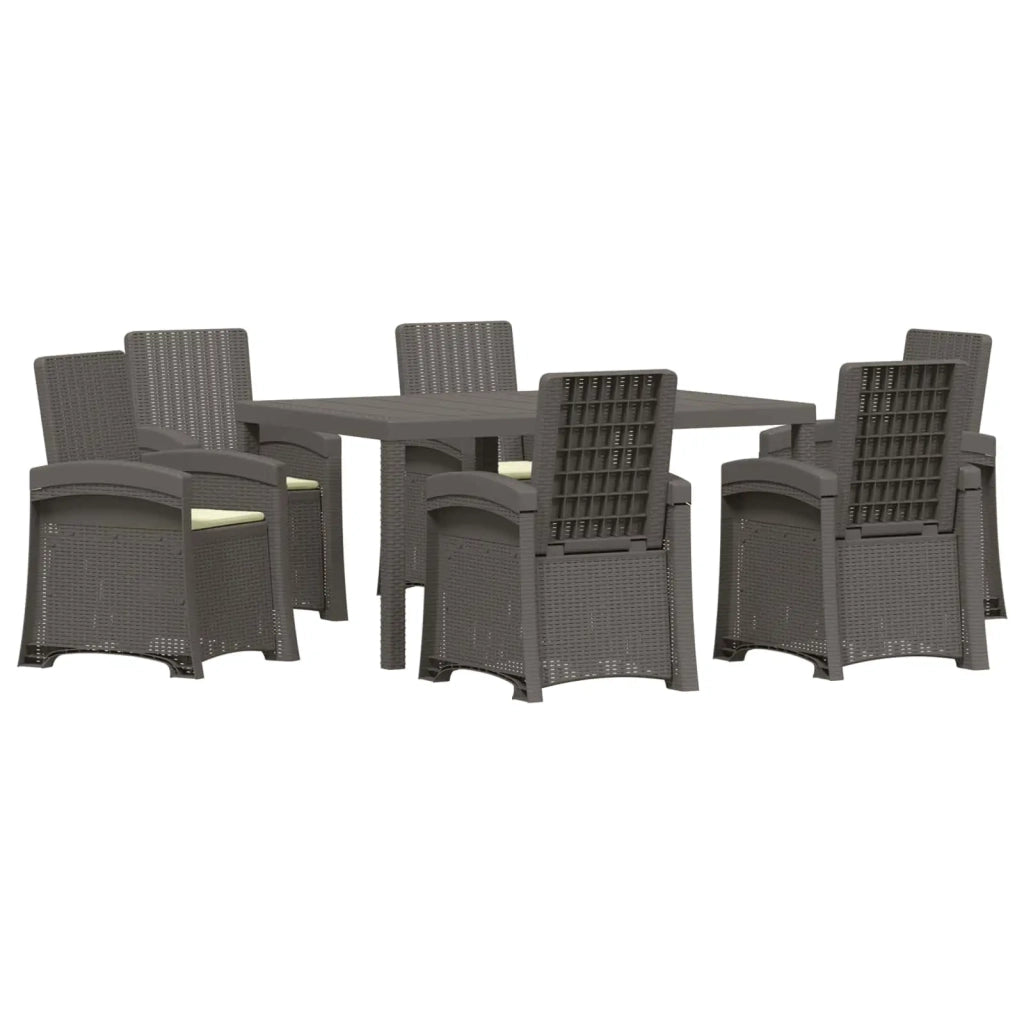 Set da Pranzo per Giardino 7 pz Grigio chiaro e panna PP 3430147