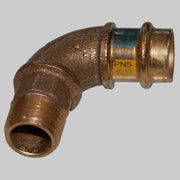 RACCORDO BRONZO GOMITO MASCHIO A PRESSARE  18 x 3/4     MADE IN ITALY