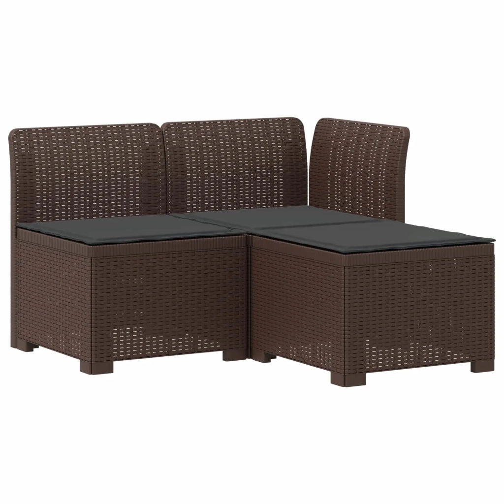 Divano da esterno-Divano da Giardino 3 posti con cuscini in look rattan PP 738133