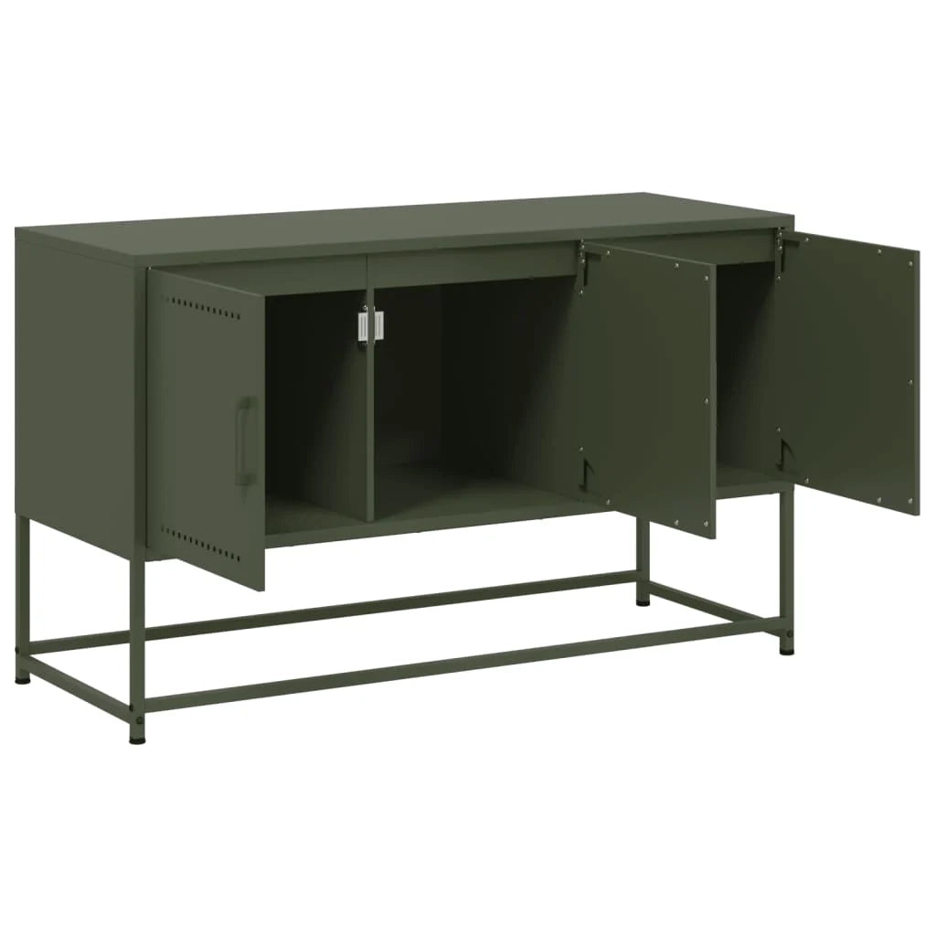Mobile TV multimediale mensola TV credenza TV sala da pranzo soggiorno camera da letto verde oliva 100,5 x 39 x 60,5 cm acciaio verde 02_0028251