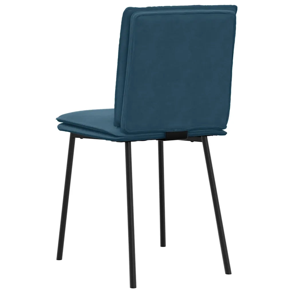 vidaXL Sedie da Pranzo 4 pz Blu in Velluto