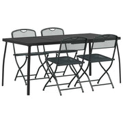 Set di Mobili da Esterno 5 pz | Set Salotto da Giardino Antracite Ferro e Acciaio