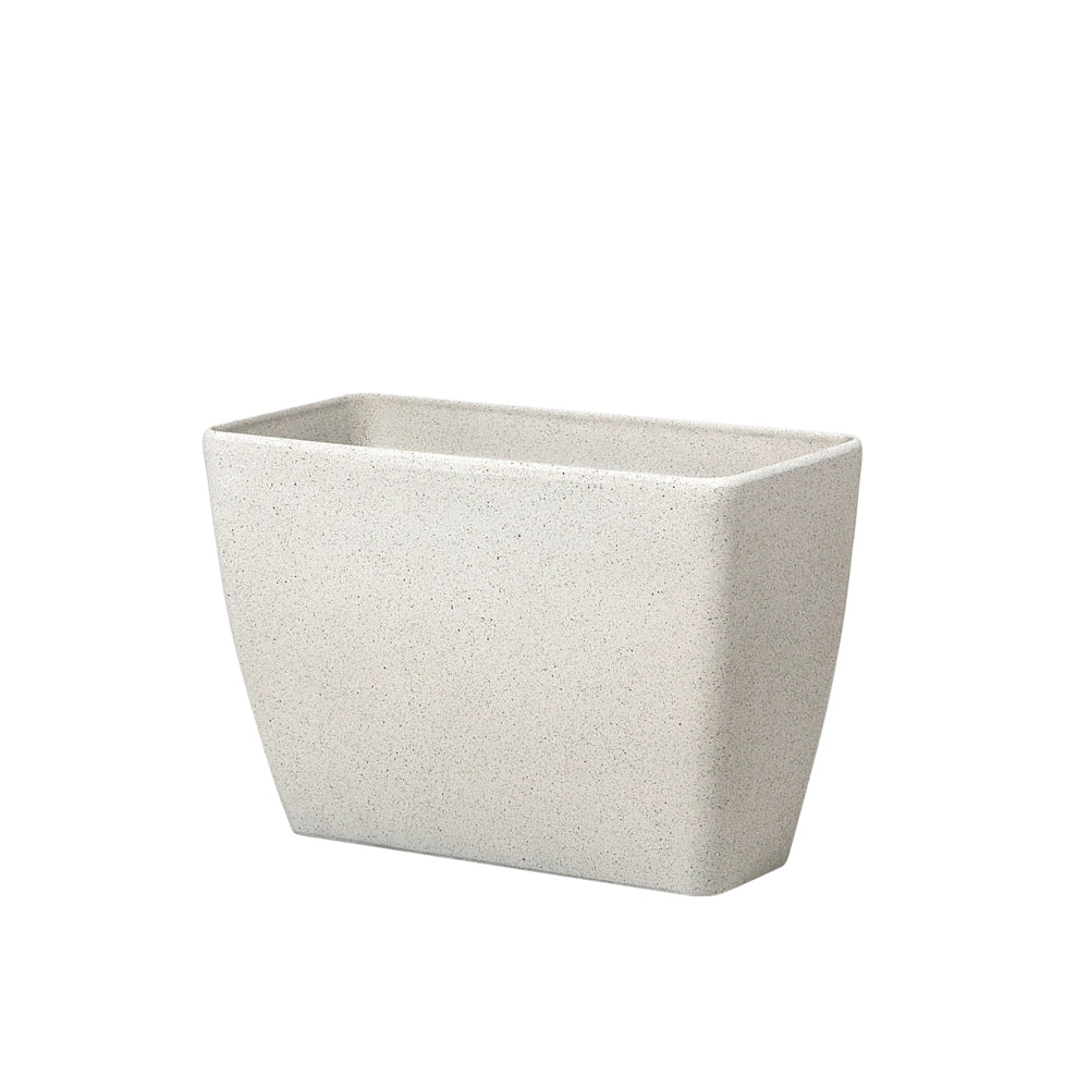 Set di 2 vasi per piante polvere di pietra beige chiaro 60 x 27 cm accessori per interni e interni moderni e minimalisti