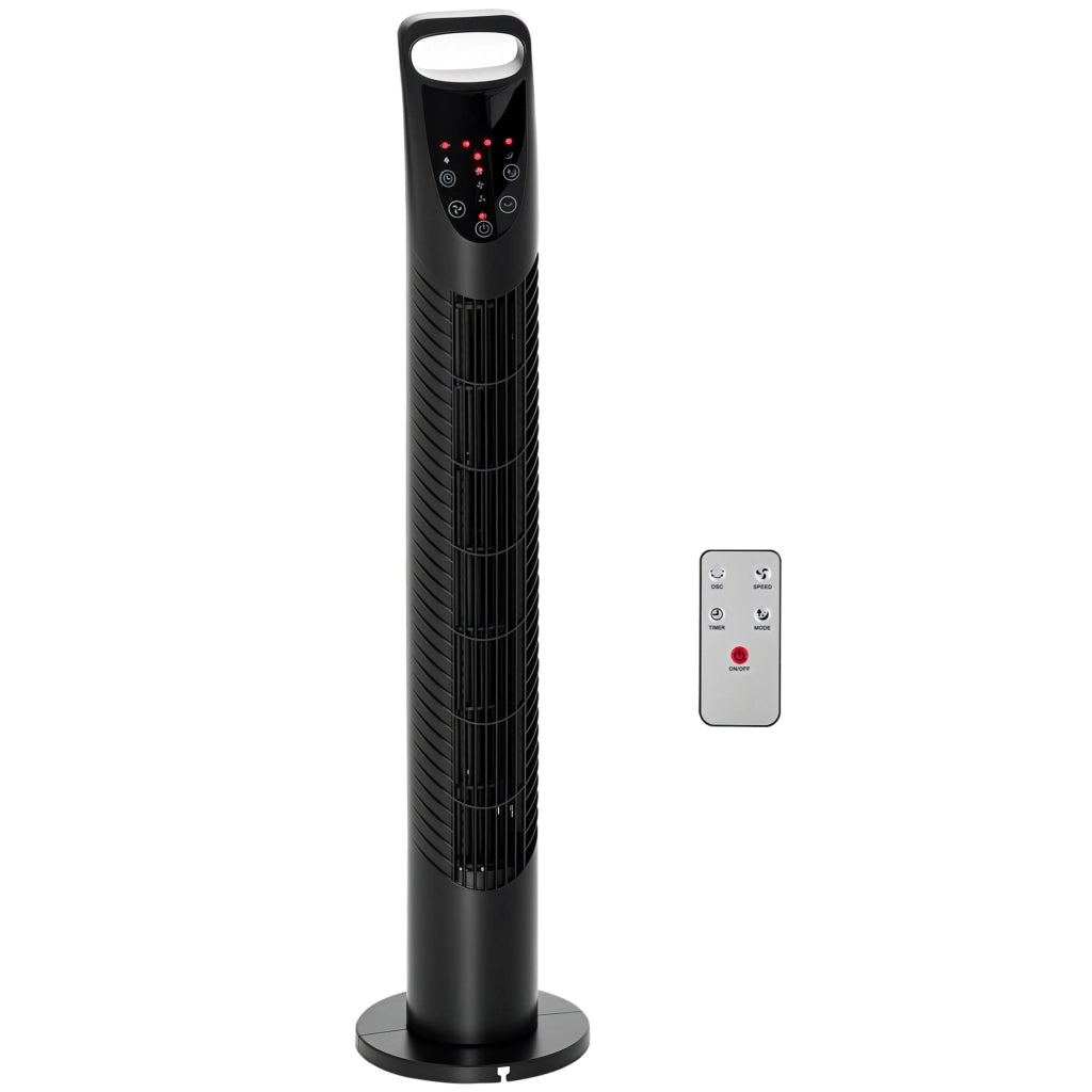 Ventilatore a Colonna con Telecomando fino a 5m, Oscillante 70¡ã con 3 Modalit¨¤ e 3 Velocit¨¤, Timer 7.5h, 40W Nero, §¶18x78.5cm
