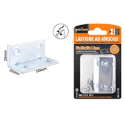 Trade Shop - Set 4 Pz Lastrine Lastrina Ad Angolo Angolare 50x20x20x1.2 Mm Viti Mobili 57128 -
