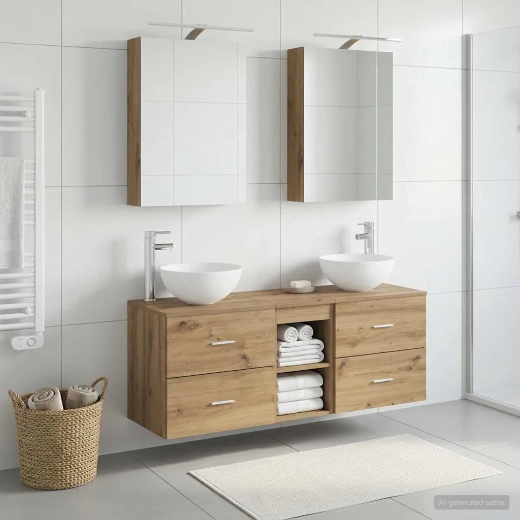 Set di mobili per il bagno 5 pcs Rovere Artigianale 3406718