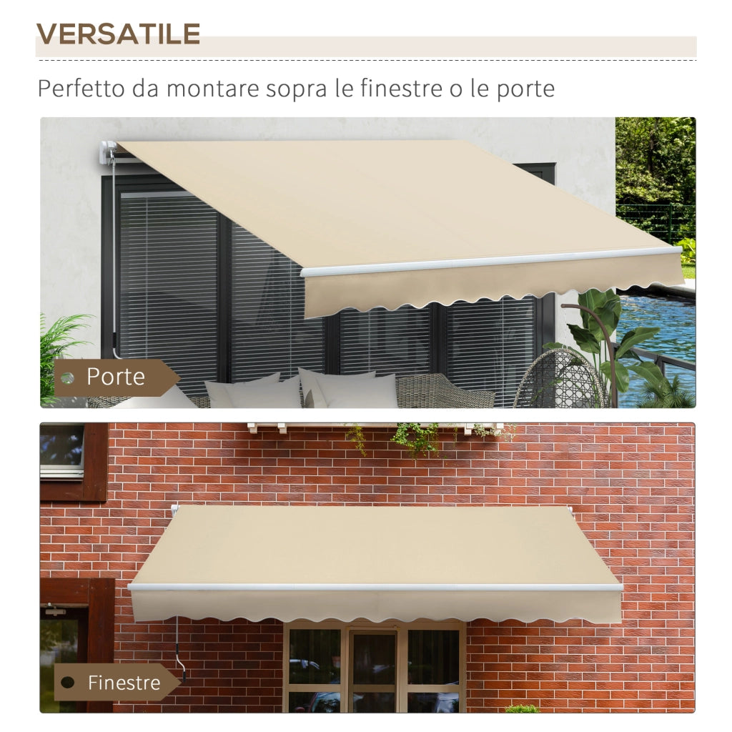 Tenda da Sole Esterno Bracci Avvolgibile ¨C Zephmum ¨C Crema 360x250 cm