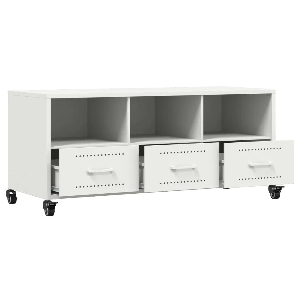 Mobile TV Bianco 100,5x39x43,5 cm in Acciaio 846697