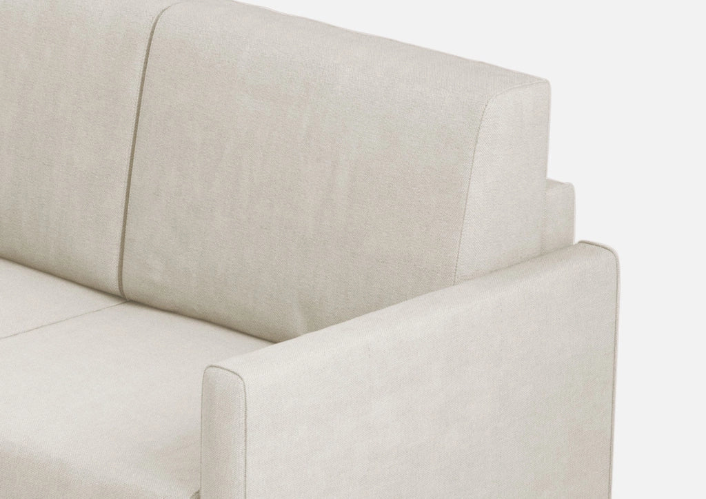 Divano Angolare 6 Posti 281x241x85 cm Karay in Tessuto Latte