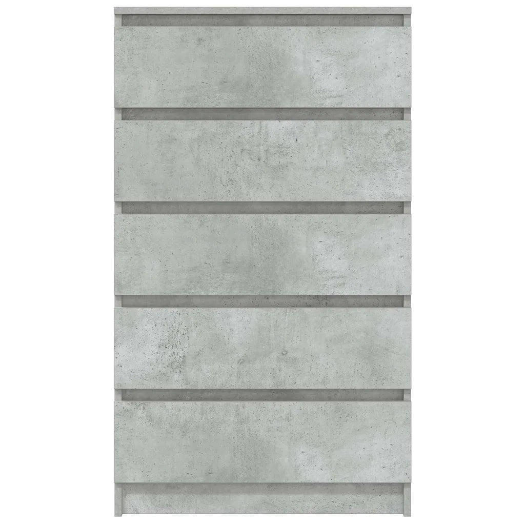 Cassettiera Grigio Cemento 60x36x103 cm in Legno Multistrato