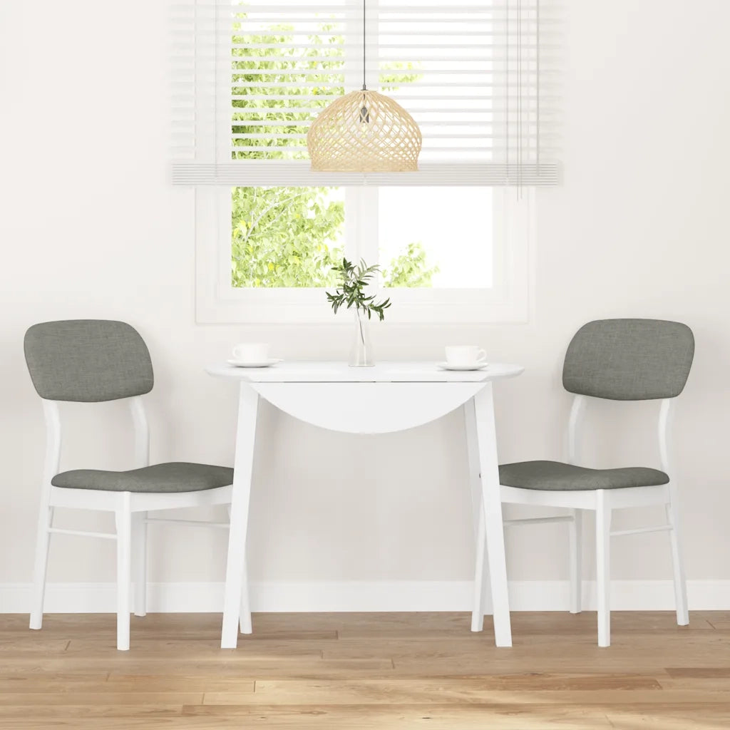 Sedie da Pranzo con Cuscini 2 pz Bianco Legno Massello di Hevea 4102526