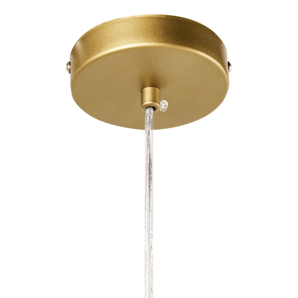 Lampadario in metallo con 6 paralumi in vetro oro stile glamour
