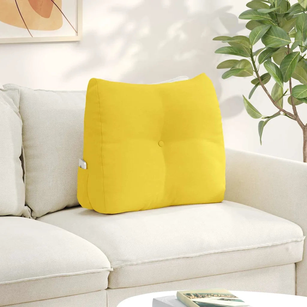 Cuscino per Schiena Giallo Chiaro 60 x 24 x 50 cm Tessuto