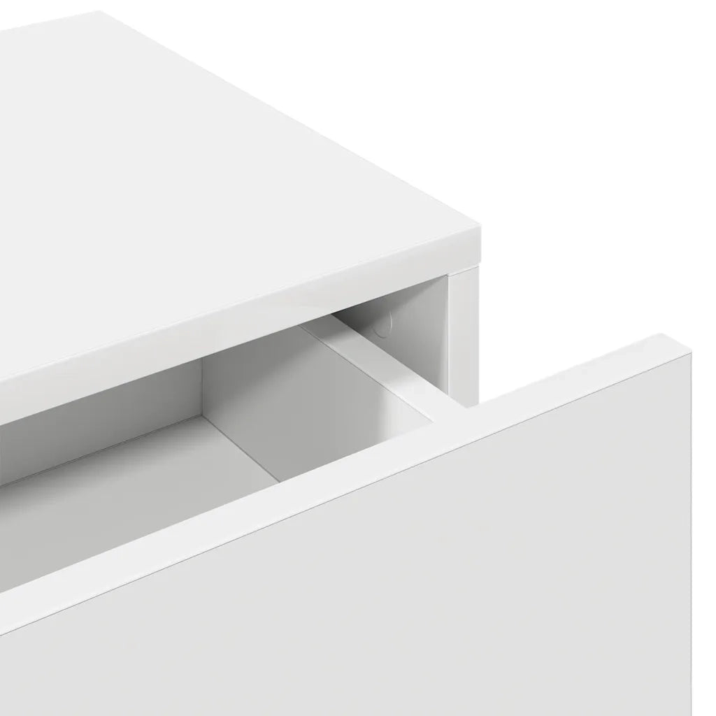 Scaffale a Parete con Cassetti Bianco 80x33x17 cm in Truciolato
