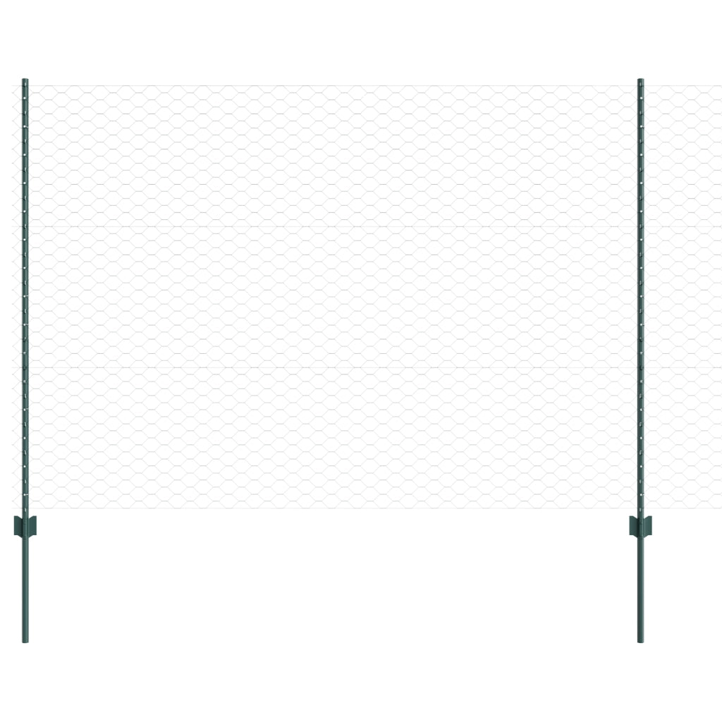 Set di Recinzione da Giardino Set di 2 Verde Metallo 25 x 1,5 m