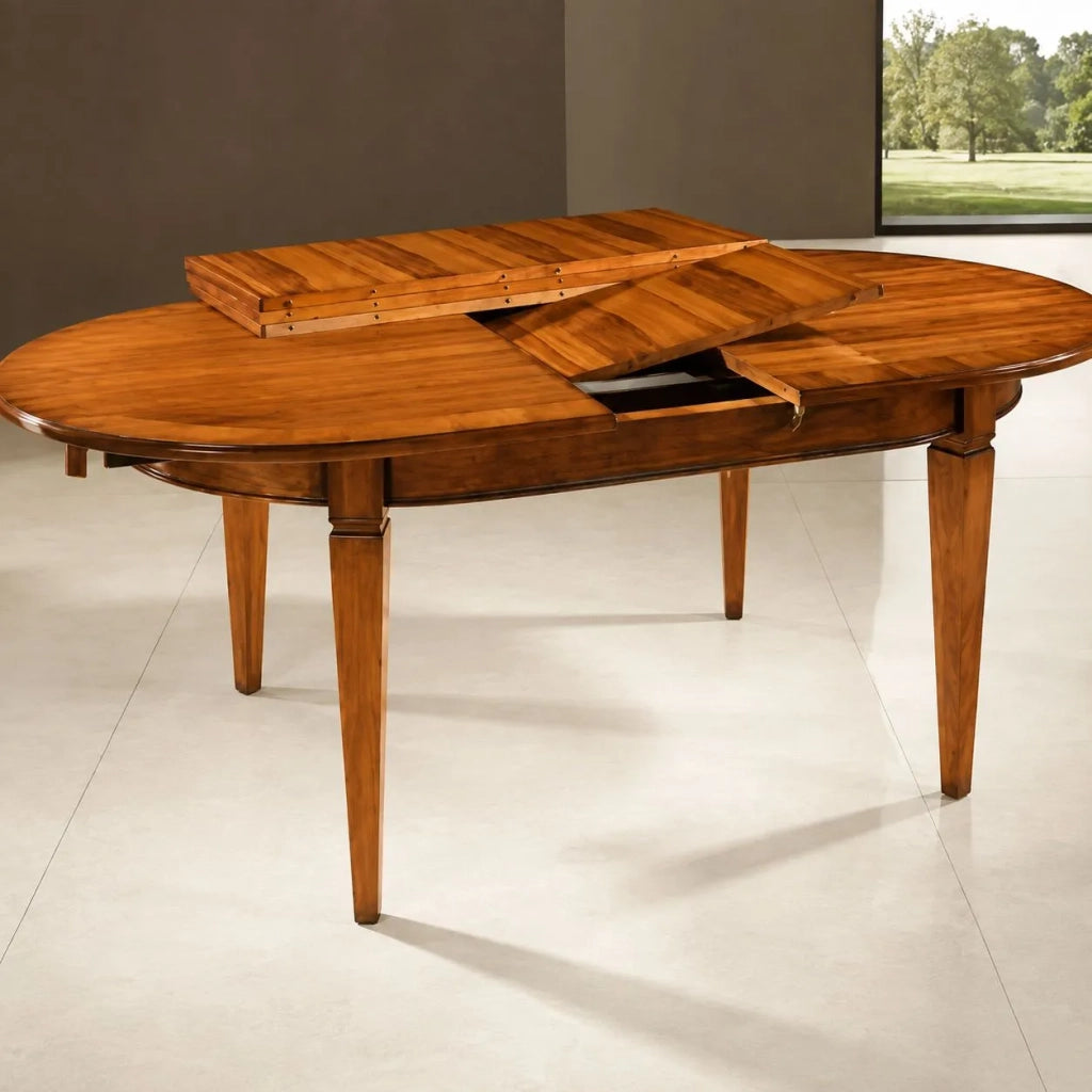 Tavolo ovale in legno allungabile l.160 p.100 h.78 - Mobili 2G