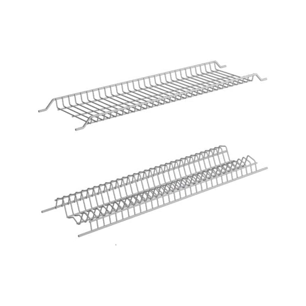 Scolapiatti Colapiatti In Metallo Verniciato Grigio Compelto Di Staffe Di Montaggio E Vaschetta In Pvc Per Pensili Da 90Cm Lunghezza 86Cm