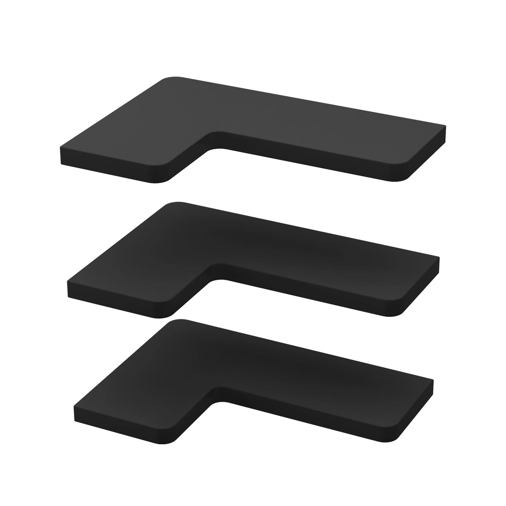 Vicco Scaffale ad angolo Nero 40.5 x 2.5 cm Set di 3