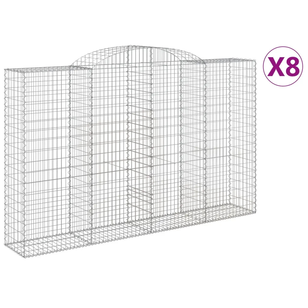 Cesti Gabbioni ad Arco 8 pz 300x50x180/200 cm Ferro Zincato