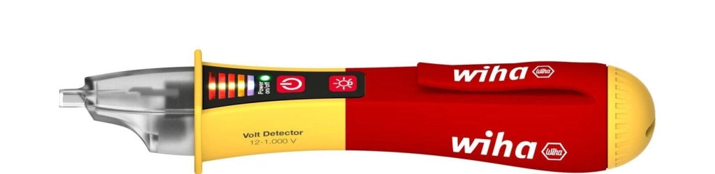 Wiha 43797 25513 Tester di Tensione Senza Contatto 12 1000 V AC con Display Incorporato e Torcia LED colore Rosso Giallo