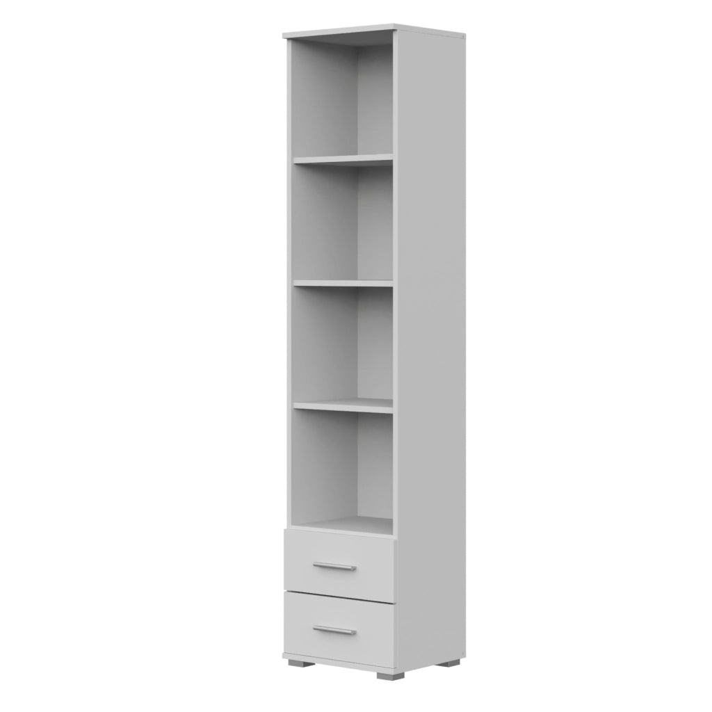 Libreria FAUSKE - 2 Cassetti - Bianco - Larghezza 40 cm, Altezza 180 cm, Profondit? 34 cm