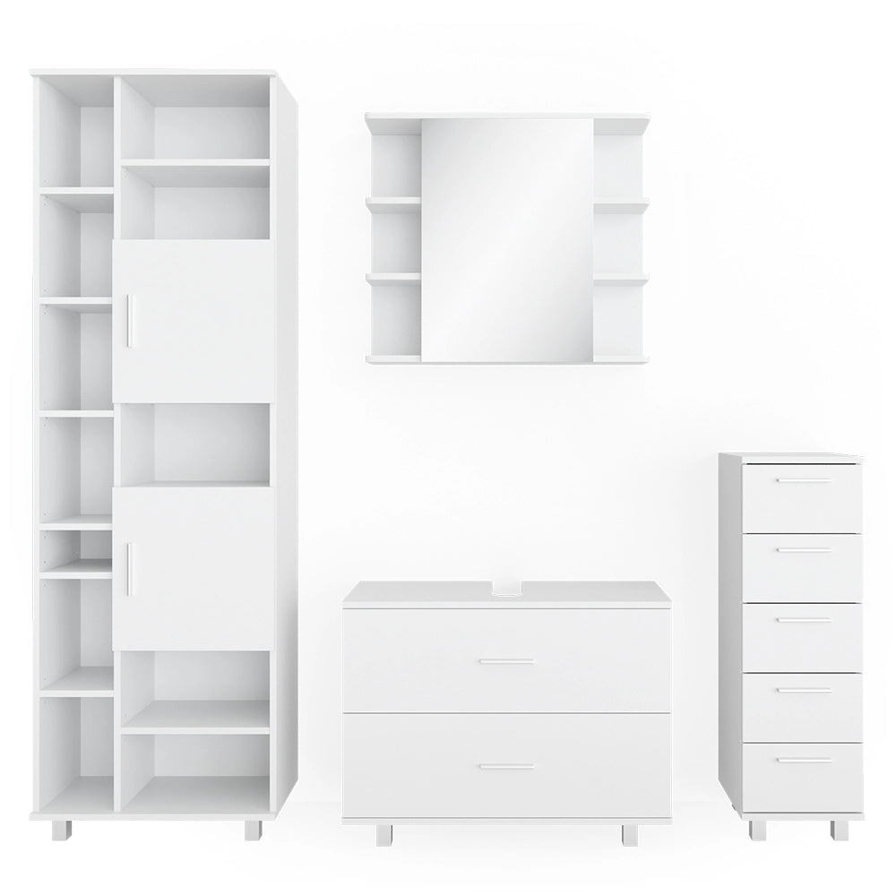 Vicco Set mobili bagno Bianco 4 parti