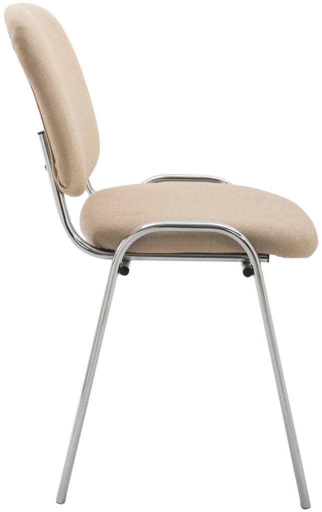 Sedia ospite impilabile KEN in tessuto crema