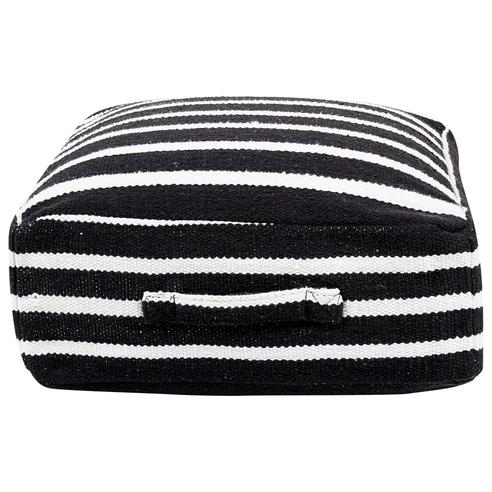 Pouf colore bianco e nero ⌀ 50 cm dalla forma quadrata stile boho cuscino da pavimento salotto