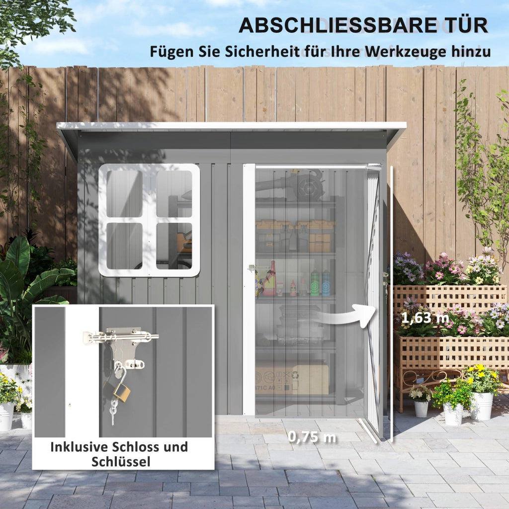 CASA DA GIARDINO 221x133x190 cm In Acciaio Grigio Scuro
