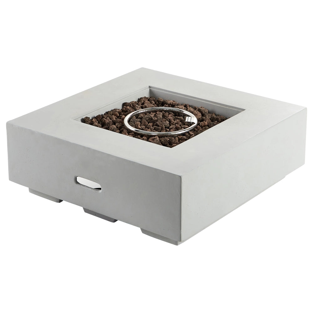 Focolare grigio chiaro 88 x 88 x 32 cm Riscaldatore per patio GRC Quadrato Accessorio per giardino e patio
