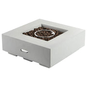 Focolare grigio chiaro 88 x 88 x 32 cm Riscaldatore per patio GRC Quadrato Accessorio per giardino e patio