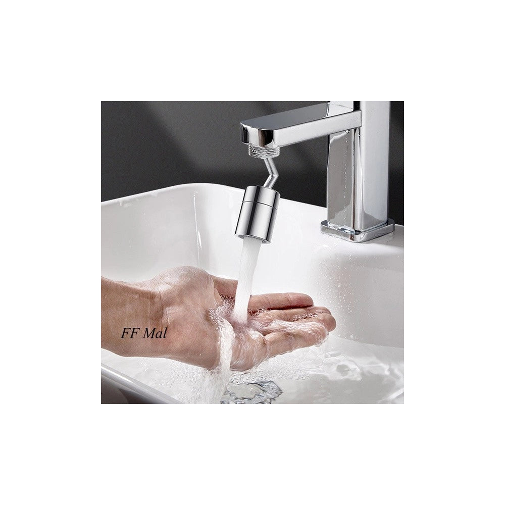 Trade Shop - Rubinetto Girevole 720° Filtro Aeratore Miscelatore Snodabile Acqua Cucina Bagno -