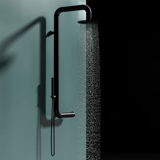 Doccia da Giardino in Acciaio Inox Installazione a 3 Punti a Parete Sined Cabras Nero