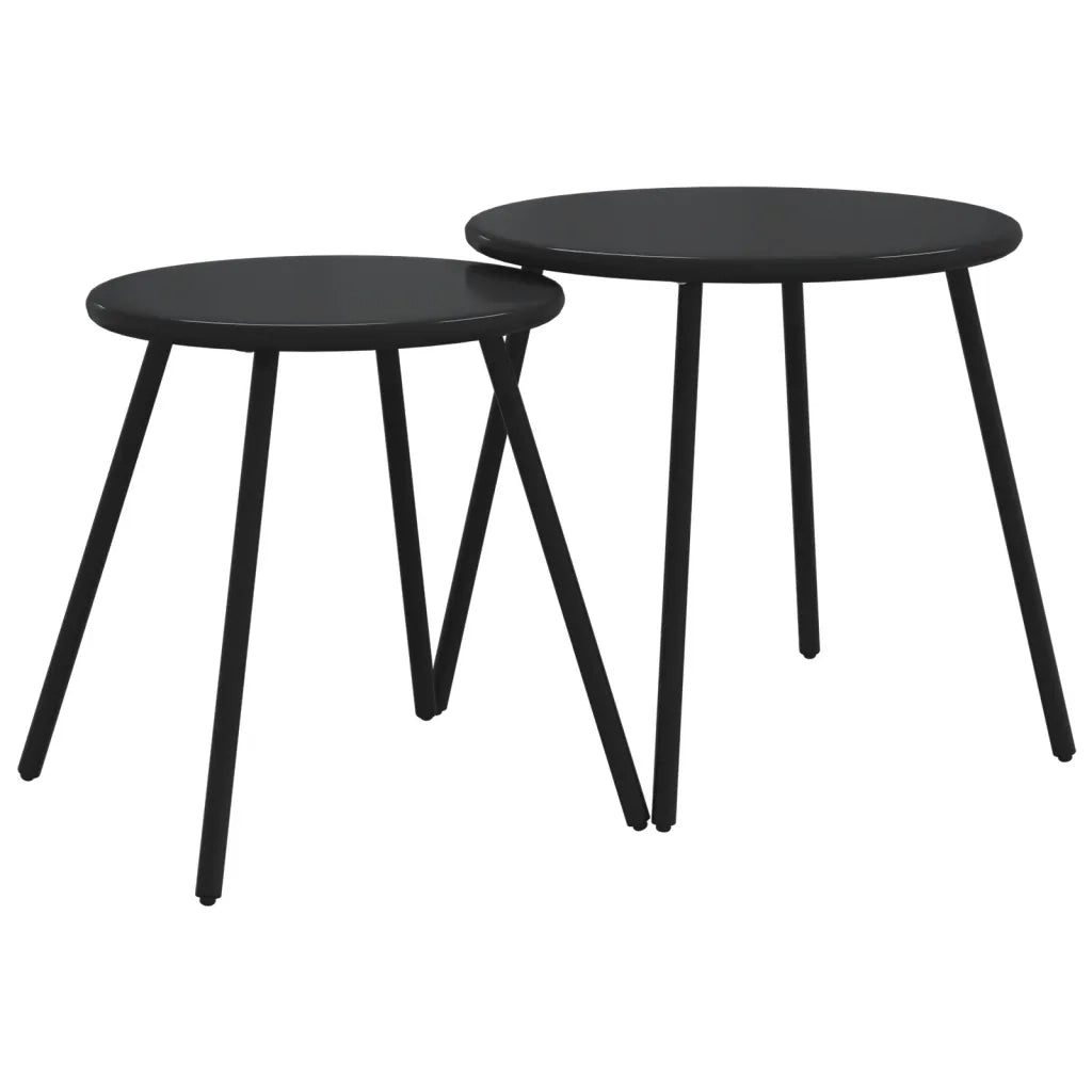 vidaXL Set Mobili da Balcone 4 pz con Cuscini Nero in Acciaio