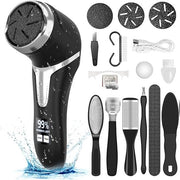 Pulitore elettrico per piedi, kit pedicure portatile, rasoio elettrico per piedi ricaricabile impermeabile - nero