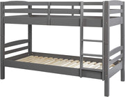 LETTO A CASTELLO LAVIUS DIVISIBILE IN 2 LETTI SINGOLI 90X200 PINO TINTO GRIGIO