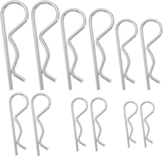 Kit di Spine di Acciaio a Rilascio Rapido a 60 pezzi - Acciaio di Carbonio Verniciato - Assortimento di 6 Modelli di Spine a R - Attrezzatura per Giardino .
