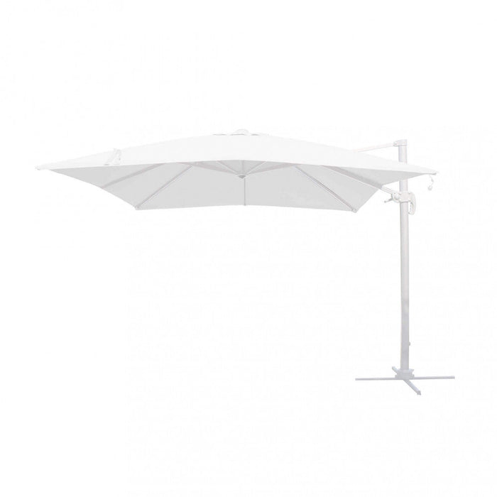 Ombrellone da Giardino con Led Pitagora 3x3 m in Alluminio Bianco Telo Bianco