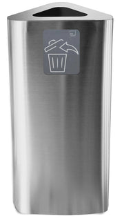 Pattumiera Per Raccolta Rifiuti 38x38xh80 cm In Acciaio Inox con Pittogramma Magnetico Argento