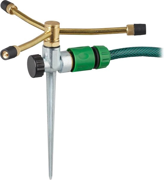 Sproeierastra con pennello per terra - 3 braccia - 12m di portata - bocchette di assestamento - argento/oro