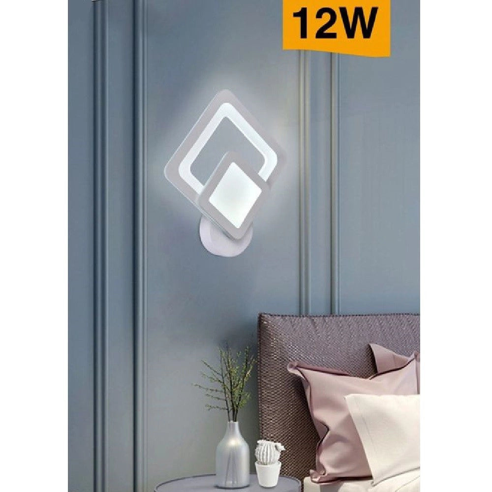 Trade Shop - Applique Led A Rombo 12 W Parete Lumetto Abat Jour Luce 6500k 3000k 4000k E82-b -