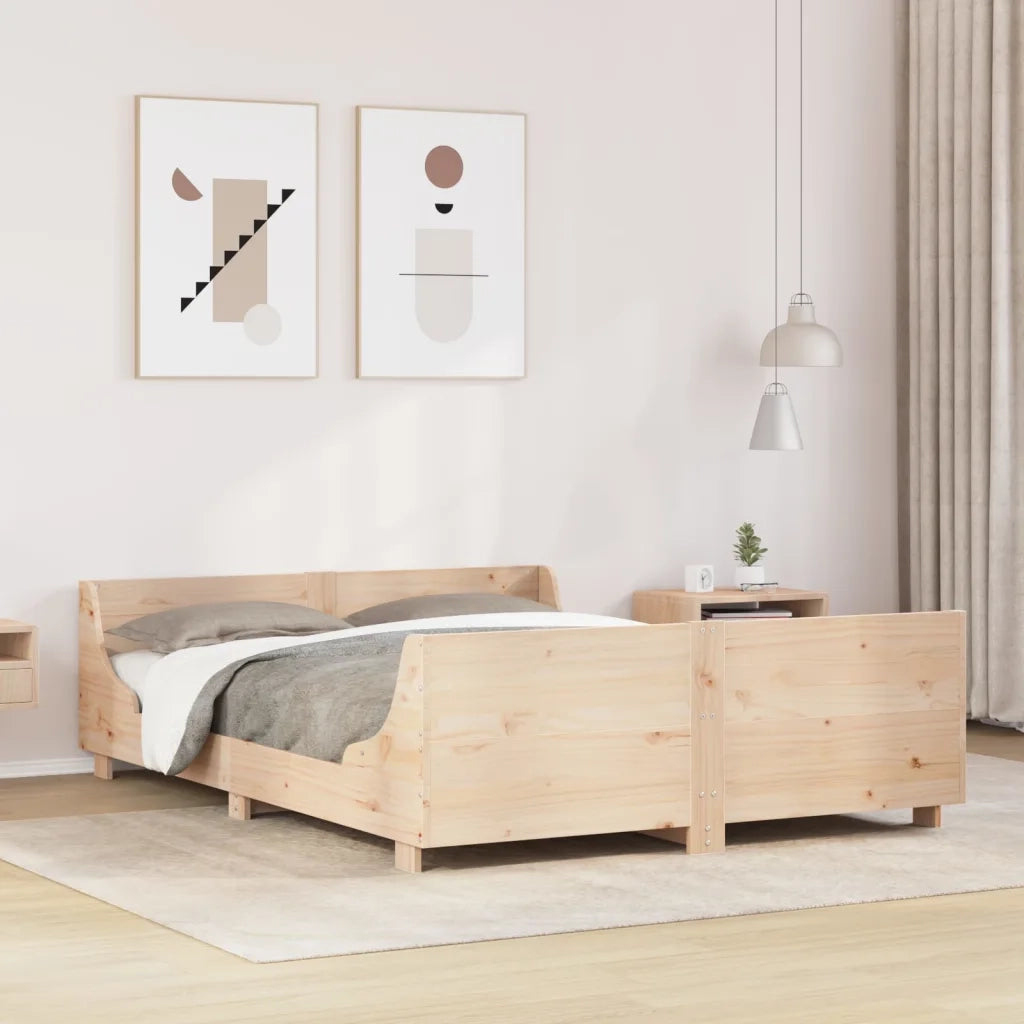 Letto senza Materasso 150x200 cm in Legno Massello di Pino 3302279