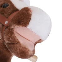 Cavallo a Dondolo in Legno Giocattolo Cavalcabile Bambini Peluche 74 × 33 × 62cm