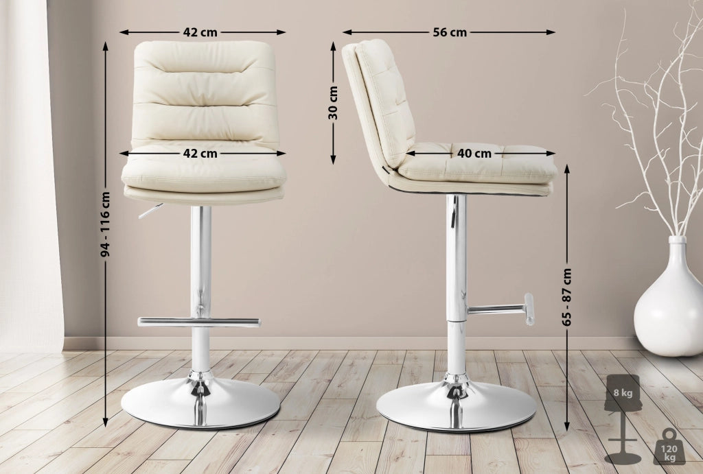 Set di 2 sgabelli bar Damar in ecopelle cromo 2