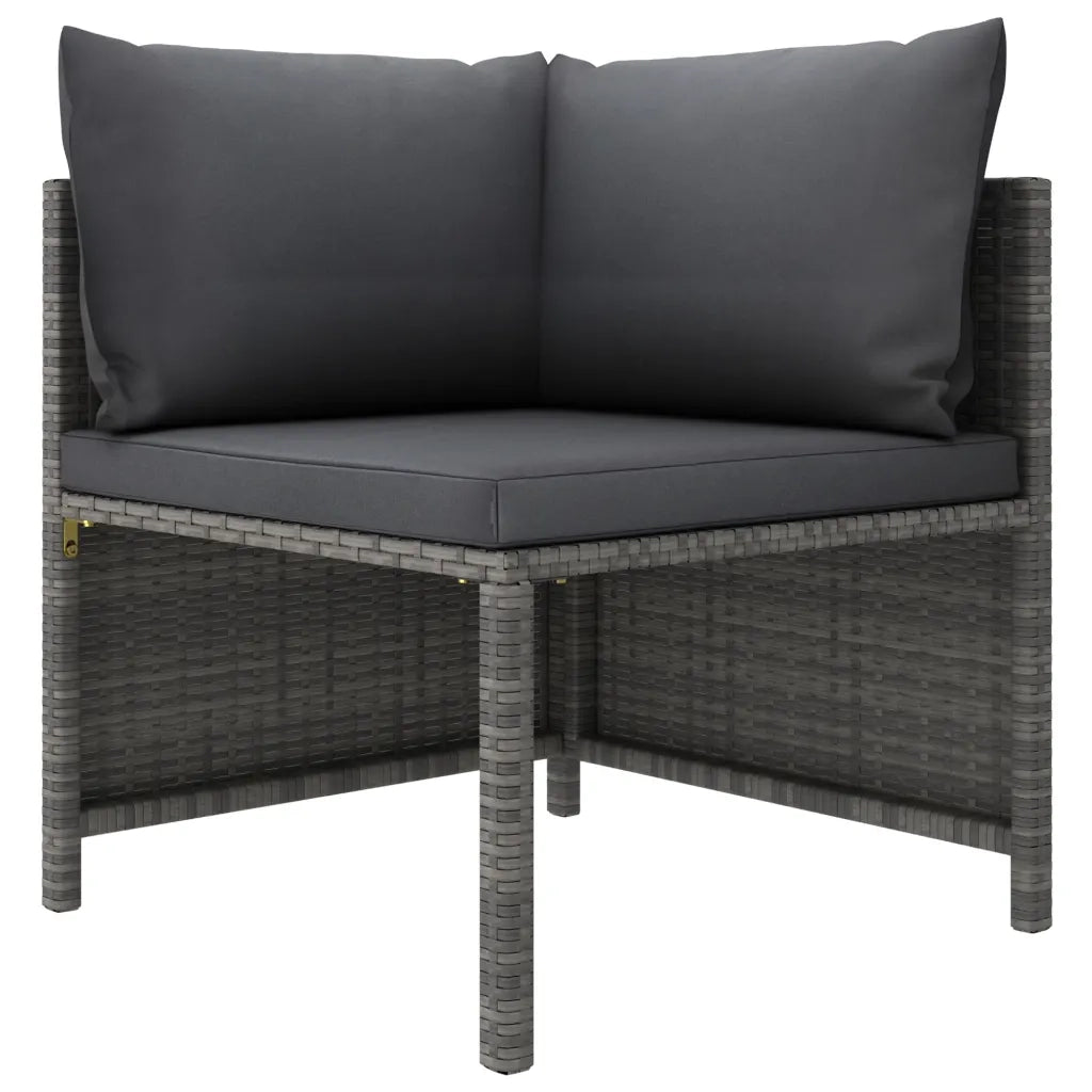Set Divani da Giardino 8 pz con Cuscini in Polyrattan Grigio cod mxl 36223