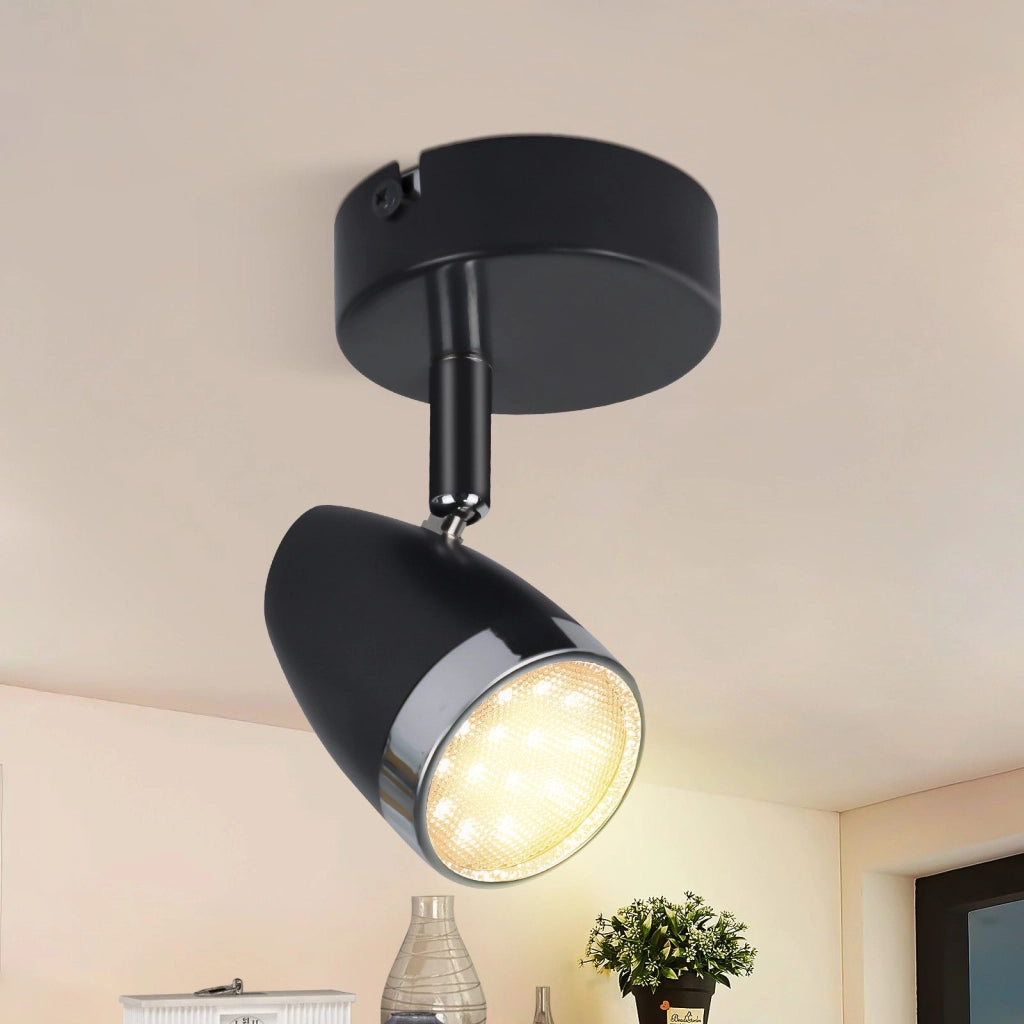 ZMH Faretto da soffitto 1 fiamma 4W orientabile a 350° Lampada da soffitto Soggiorno