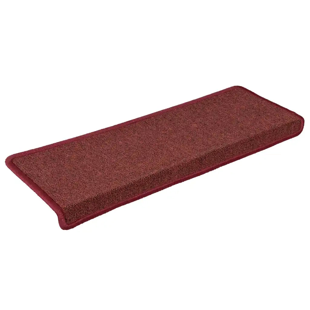 Tappetini per scale 30 pz | Gradini per Scale 65x21x4 cm Bordeaux bordo rettangolare