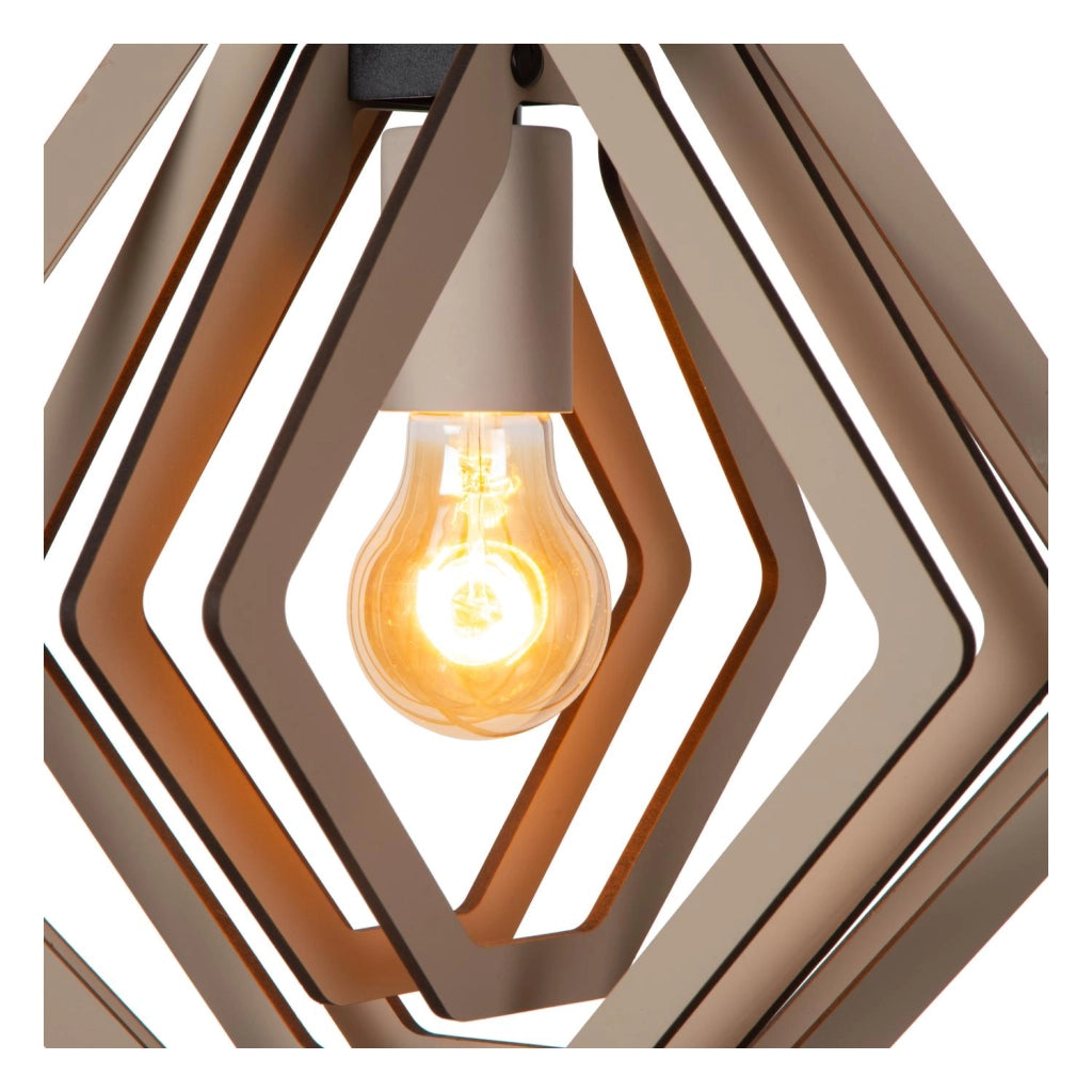 Lampada sospesa MAURO taupe legno 1xE27 Lucide