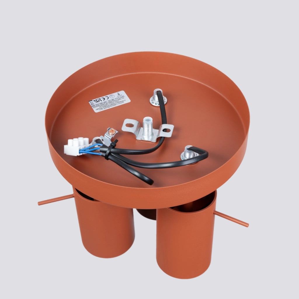 Lampada da soffitto RING 3P rosso ocra