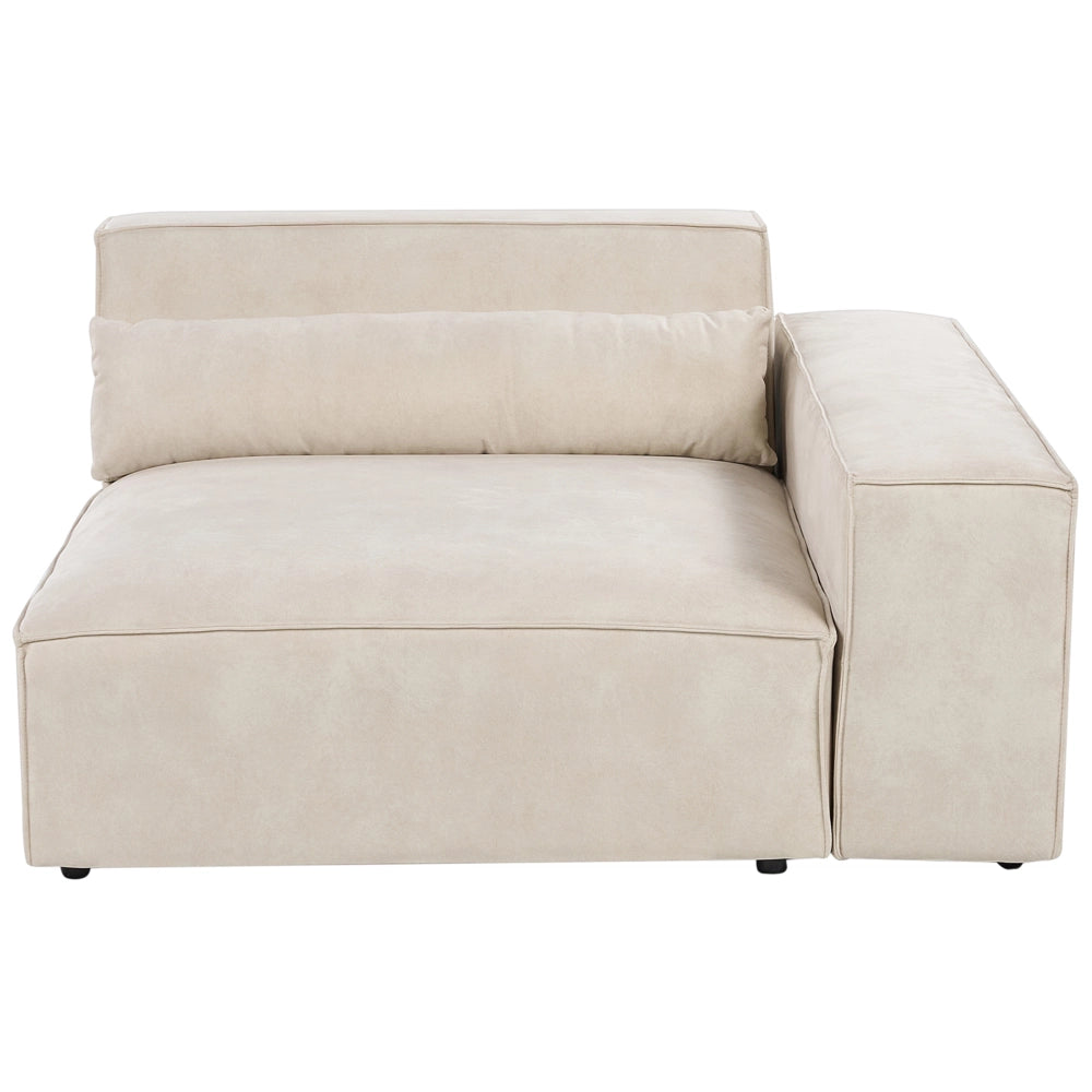 Divano angolare modulare a 2 posti a destra Divano componibile in velluto beige con gambe nere Soggiorno moderno